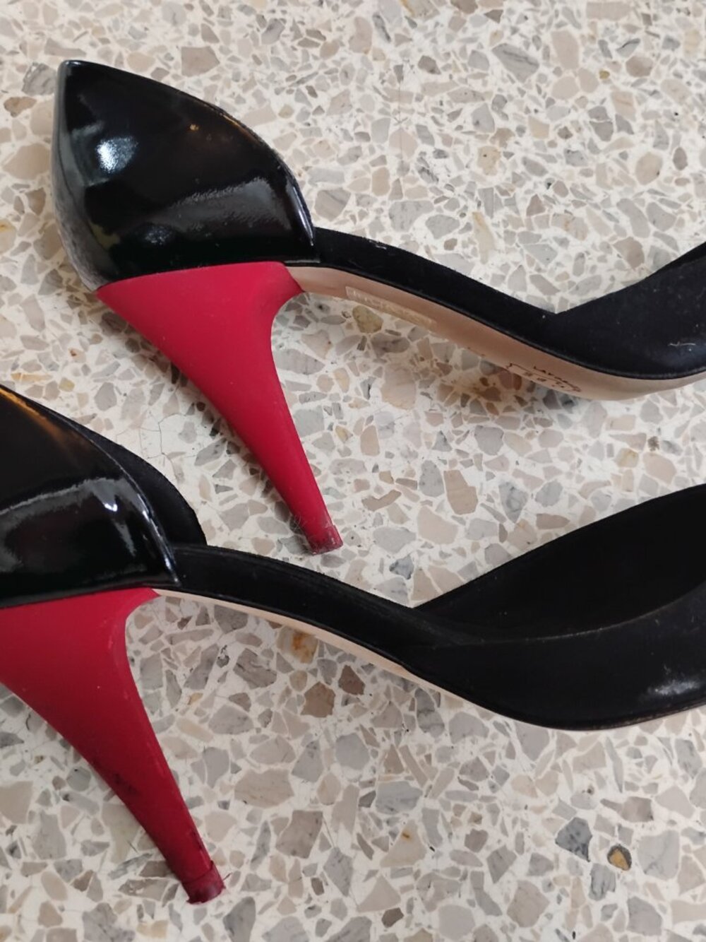 Les Prairies de Paris black d'orsey pump red heel size 39 = US 8.5 or 9 - Picture 6 of 6